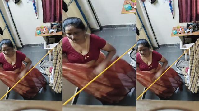 Tamil Mom Changing Clothes Secretly Captured Hidden Camera