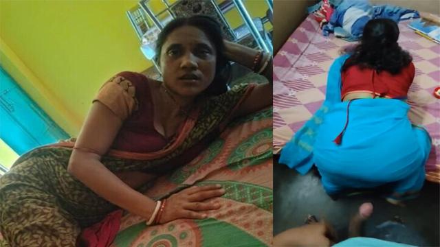 Mom Using Her Phone Bending Over Her Bed Son Masturbating Behind