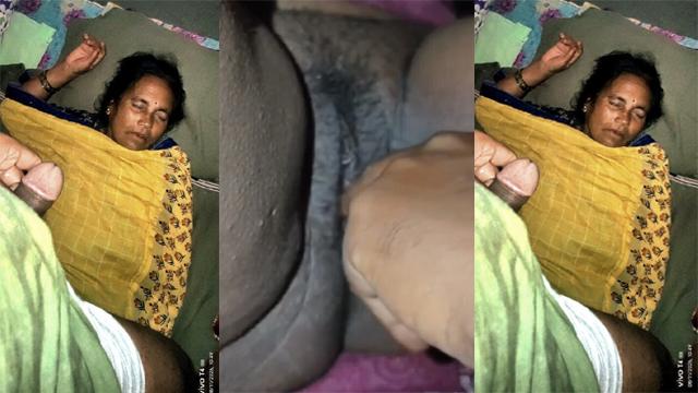 Horny Son Masturbating And Pussy Fingered – Infront Of Sleeping Mom But Suddenly His Mom Week Up